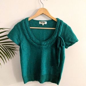 Vintage Cropped Green Sweater